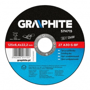  Tarcza do szlifowania metalu Graphite 57H715 125x6,4x22,2 mm