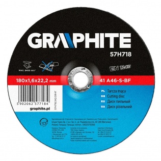 Akcesoria narzędziowe Tarcza do cięcia metalu Graphite 57H718 180x1.6x2,2 mm