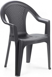 Ogród Krzesło ogrodowe plastikowe czarne
