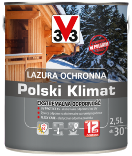 Środki do drewna Lazura ochronna V33 Polski klimat ekstremalnie odporna 5 l szary