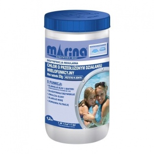 Akcesoria do czyszczenia basenu ogrodowego Chlor o przedłużonym działaniu Marina 4w1 1,2 kg
