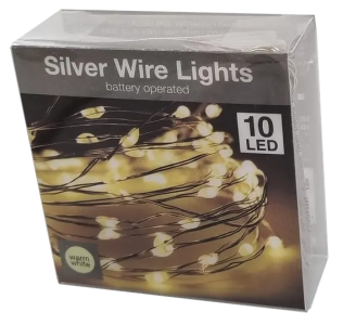  Lampki druciki ciepłe białe 10 LED DIY