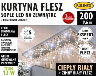 Lampki Kurtyna świetlna sople efekt FLESZ 75-698