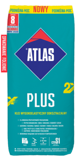 Silikony, piany, kleje Klej do płytek odkształcalny Atlas Plus 10 kg