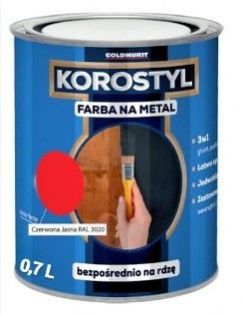 Goldmurit Farba Na Metal Korostyl Czerwony 3020 0,7L Goldmurit