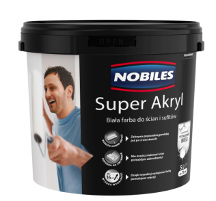 Malowanie Farba akrylowa Nobiles Super Akryl 5 l biała