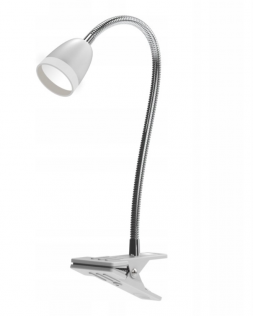 Lampki biurkowe Lampka biurkowa biała Larus klips LED 3W