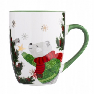 Dom KUBEK ŚWIĄTECZNY 300ML CHRISTMAS BEAR ZIELONY