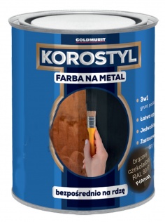 Goldmurit Korostyl brąz czekolada ral 8017 półmat 0,7L farba na metal 3w1 - goldmurit bezpośrednio na rdzę